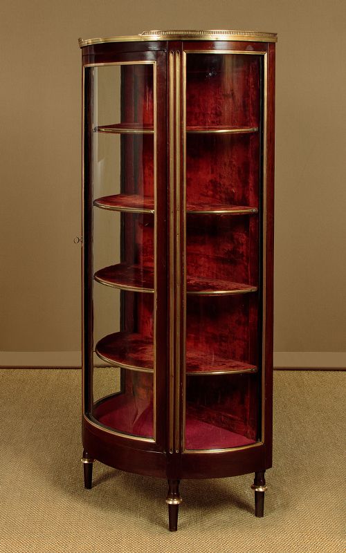 Narrow Bow Front Vitrine C.1900