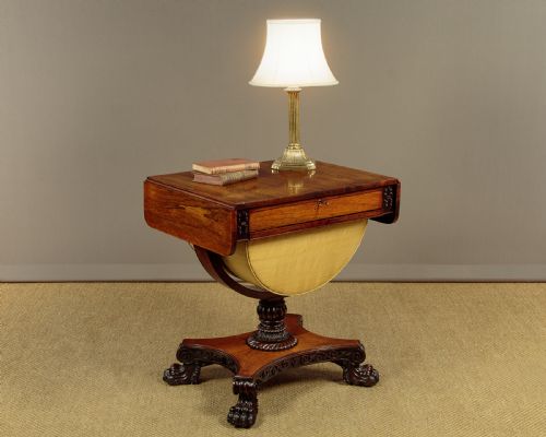 ROSEWOOD PEMBROKE SIDE TABLE C1840 - ADDITIONAL PHOTO 1