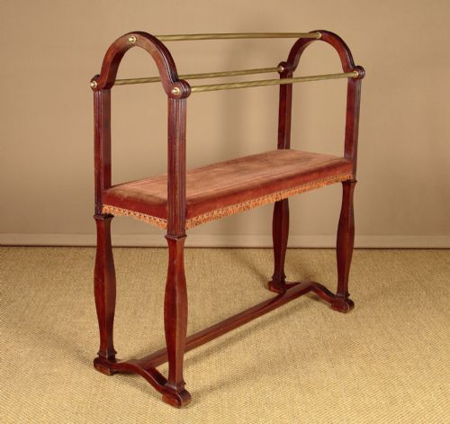 MAHOGANY BRASS CLOTHES STAND C1900 - ADDITIONAL PHOTO 1