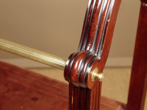 MAHOGANY BRASS CLOTHES STAND C1900 - ADDITIONAL PHOTO 5