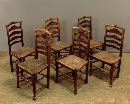 Set of Six Macclesfield Ladderback Dining Chairs C.1820