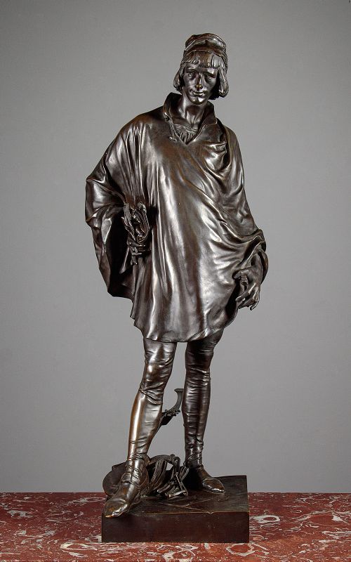 Large Bronze Figure of the Poet Villon by Jean Etcheto C.1920
