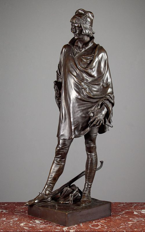 fig 2. Large Bronze Figure of The Poet Villon by Jean Etcheto c.1920
