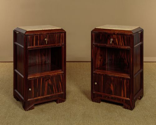 Pair of Art Deco Coromandel Bedside Cabinets C.1930