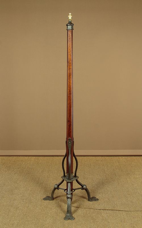 Gothic Oak Standard Lamp C.1930