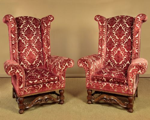 Pair of Very Large  Wing Armchairs C.1930