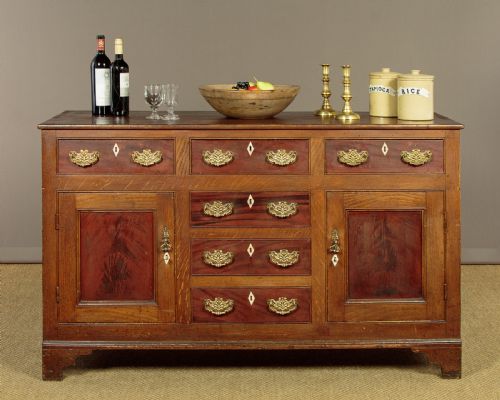 PAINTED PINE KITCHEN DRESSER BASE C1840 - ADDITIONAL PHOTO 1