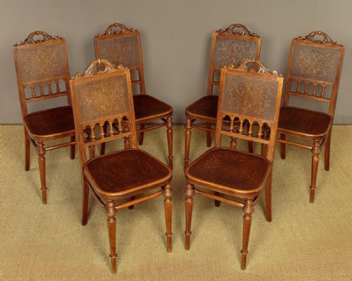 Set of Six Bistro Dining Chairs by Thonet C.1900