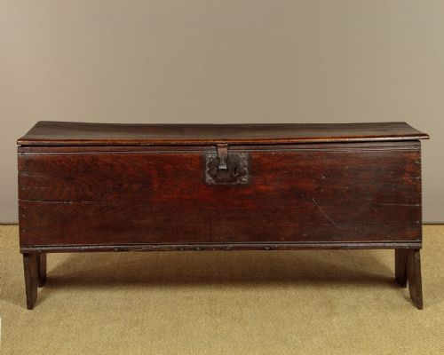 Long Primitive Oak Coffer C.1650