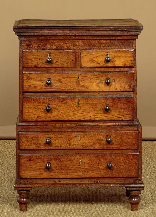 Miniature Welsh Oak Chest of Drawers C.1810