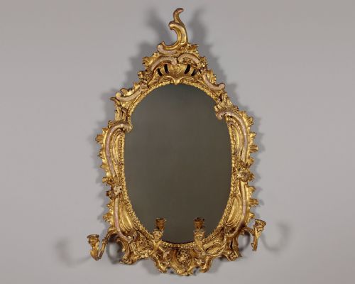 ROCOCO GILDED GIRANDOLE MIRROR C1870