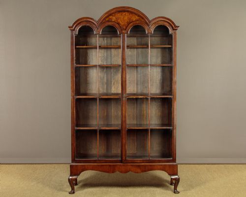 Queen Anne Style Walnut Bookcase C.1920