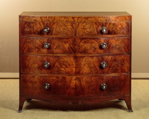 Large Bow Front Chest of Drawers C.1840