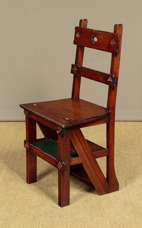 Metamorphic Library Steps & Side Chair C.1870