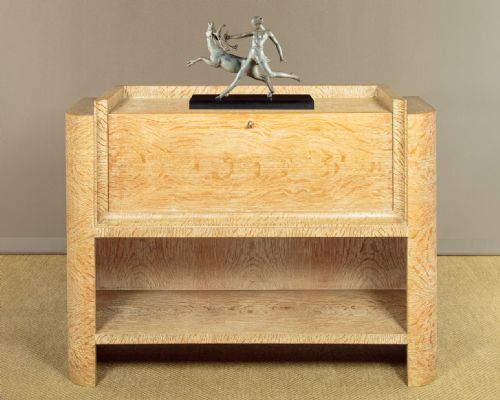 fig 1. Small Art Deco Limed Oak Sideboard c.1930