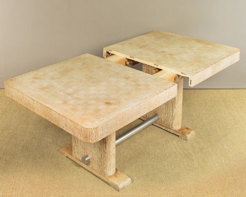 fig 2. Art Deco Limed Oak Extending Dining Table c.1930
