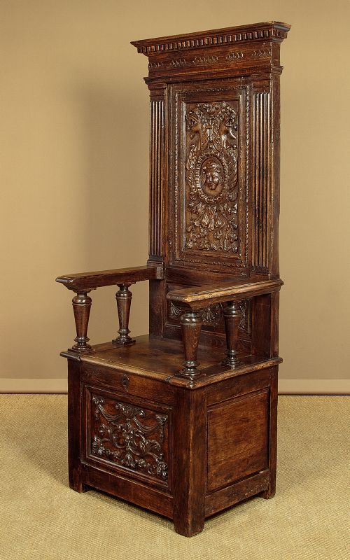 Carved Oak Throne Chair C.1860