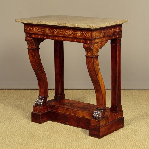 Marquetry Inlaid Console Table C.1880