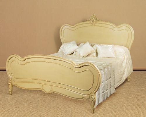 VERY LARGE FRENCH PAINTED DOUBLE BED C1920 - ADDITIONAL PHOTO 1