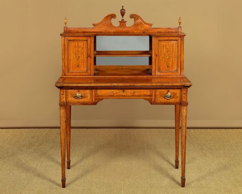 Sheraton Style Inlaid Satinwood Writing Desk C.1905