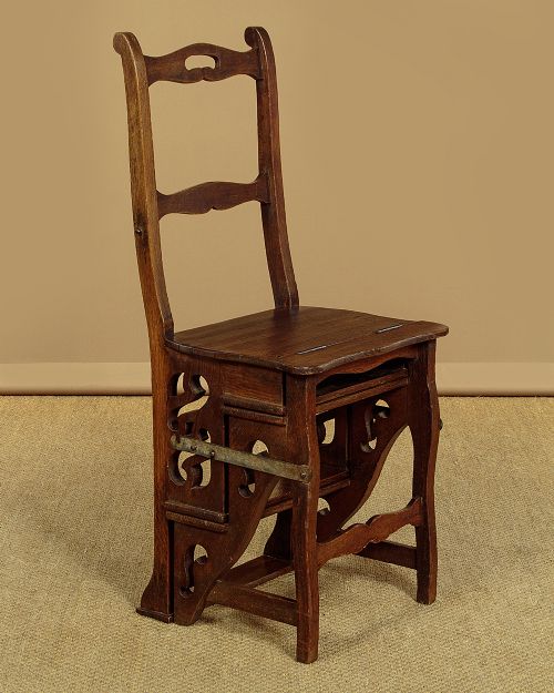 Metamorphic Library Steps & Side Chair C.1880