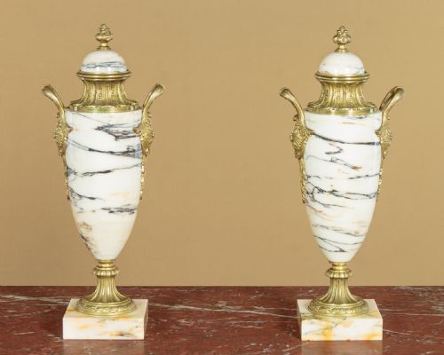 Pair of Marble Cassolettes C.1910