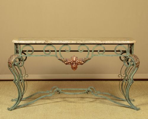 Art Deco Wrought Iron Console Table C.1930