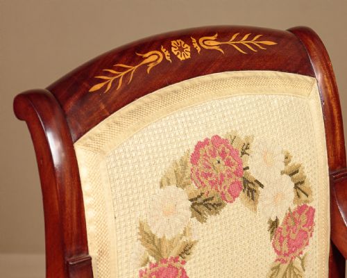 INLAID MAHOGANY ARMCHAIRS C1840 - ADDITIONAL PHOTO 2