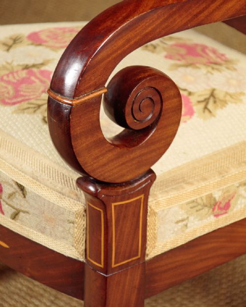 INLAID MAHOGANY ARMCHAIRS C1840 - ADDITIONAL PHOTO 6