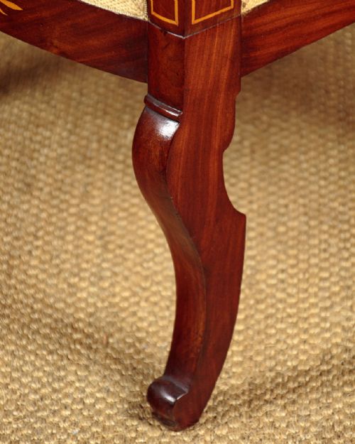 INLAID MAHOGANY ARMCHAIRS C1840 - ADDITIONAL PHOTO 9
