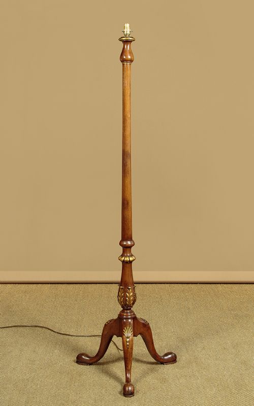 Mahogany & Gilded Standard Lamp C.1930