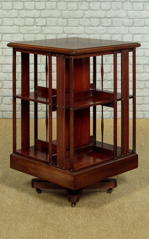 Inlaid Mahogany Revolving Bookcase C.1910