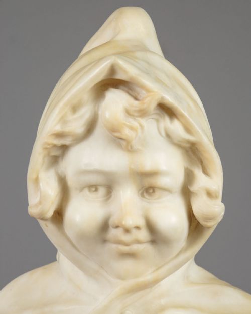 ALABASTER BUST OF A GIRL C1900 - ADDITIONAL PHOTO 4