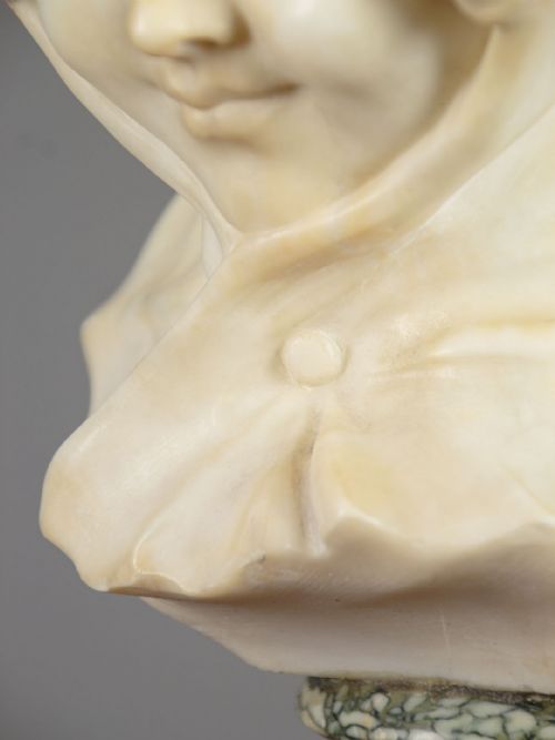 ALABASTER BUST OF A GIRL C1900 - ADDITIONAL PHOTO 7