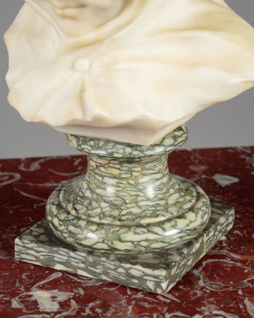 ALABASTER BUST OF A GIRL C1900 - ADDITIONAL PHOTO 8