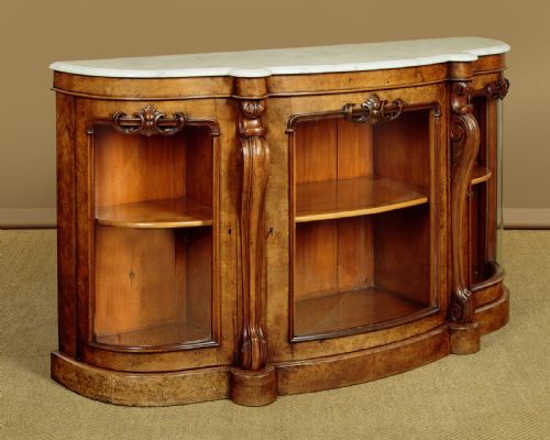 WALNUT MARBLE TOP SIDE CABINET C1870 - ADDITIONAL PHOTO 2