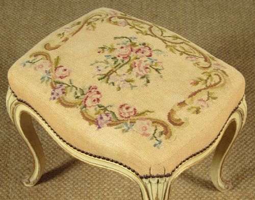 PAIR OF PAINTED STOOLS C1930 - ADDITIONAL PHOTO 2