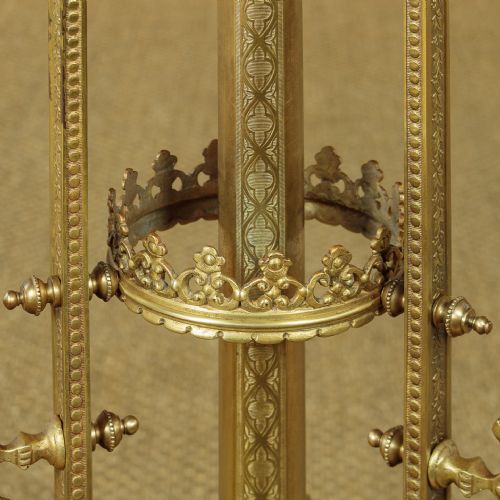 BRASS STANDARD LAMP AND WINE TABLE C1900 - ADDITIONAL PHOTO 6