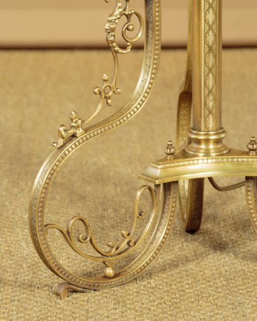 BRASS STANDARD LAMP AND WINE TABLE C1900 - ADDITIONAL PHOTO 8
