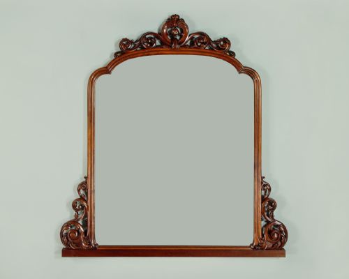 Walnut Overmantle Mirror C.1860