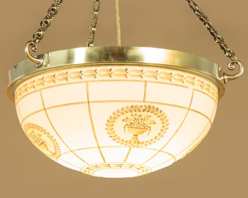 GLASS PLAFONNIER OR HANGING LIGHT C1910 - ADDITIONAL PHOTO 1