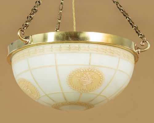 GLASS PLAFONNIER OR HANGING LIGHT C1910 - ADDITIONAL PHOTO 2