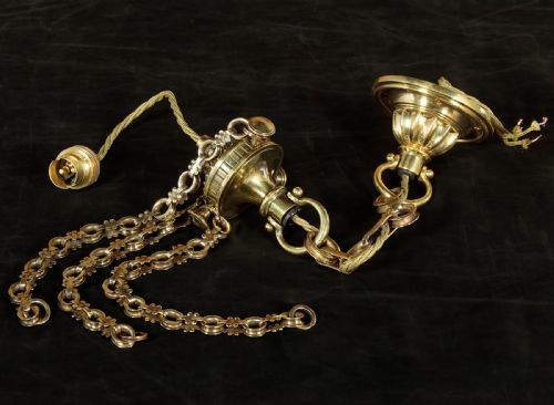 GLASS PLAFONNIER OR HANGING LIGHT C1910 - ADDITIONAL PHOTO 8