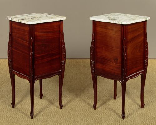 PAIR OF MARBLE TOP BEDSIDE CABINETS C1890 - ADDITIONAL PHOTO 9