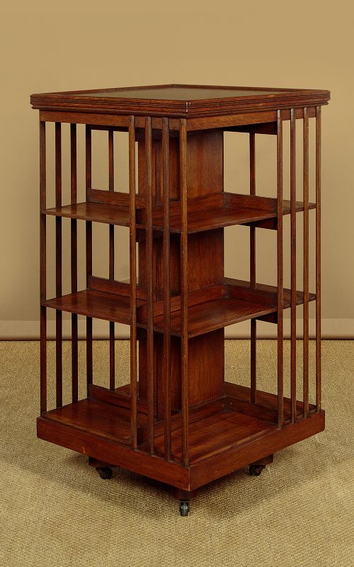 Three Tier Oak Revolving Bookcase C.1905