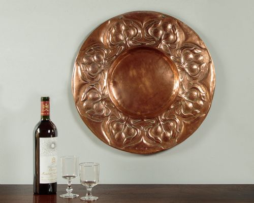 fig 1. Large Arts & Crafts Copper Charger c.1900