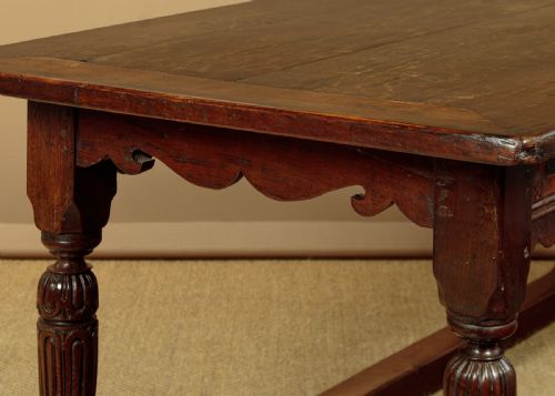 17THC OAK REFECTORY TABLE WITH INLAID FRIEZE - ADDITIONAL PHOTO 5