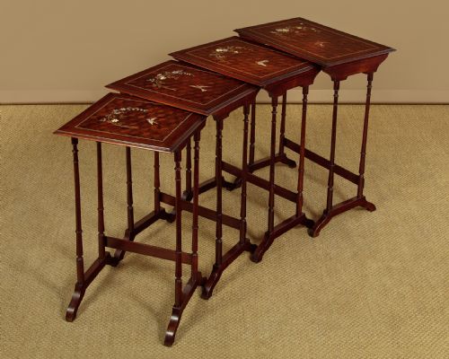 Inlaid Parquetry Nest of Four Tables C.1920