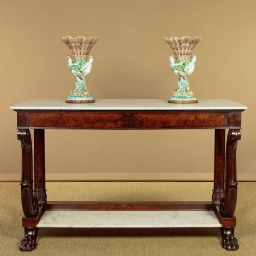 MARBLE TOP CONSOLE TABLE C1840 - ADDITIONAL PHOTO 1