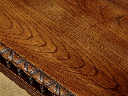 CARVED OAK HALL SEAT C1890 - ADDITIONAL PHOTO 6